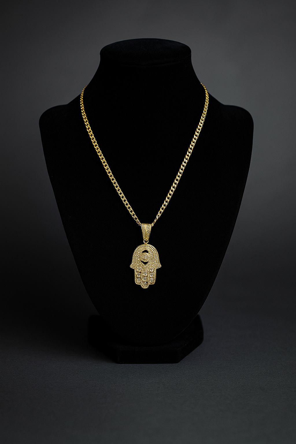 CUBAN CHAIN SET WITH BEAR MEDAL IN 14K GOLD