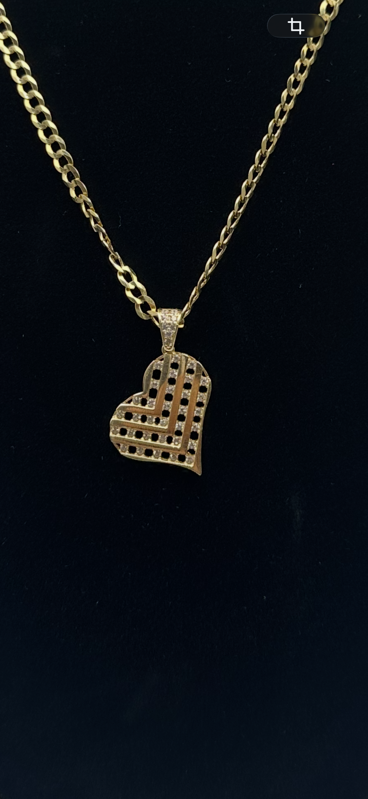 14K Cuban Chain with Heart Medallion