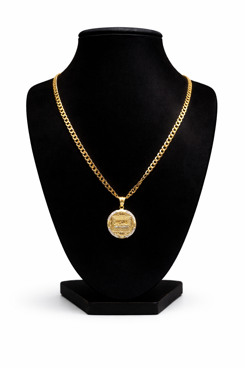 14K Gold Cuban.Ultima cena  Pendant Necklace.
